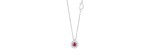 Collana Margherita oro bianco diamanti e rubino [1825ee75]