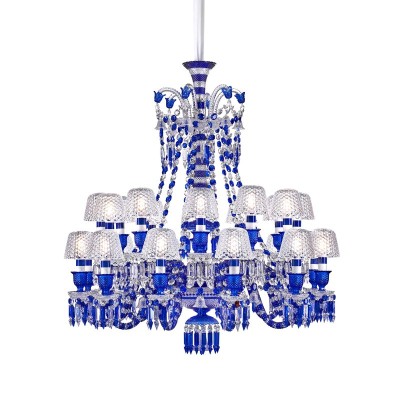 Lampadario Zènith Faunacrystopolis Blu (24 Luci) [08b9ee63]