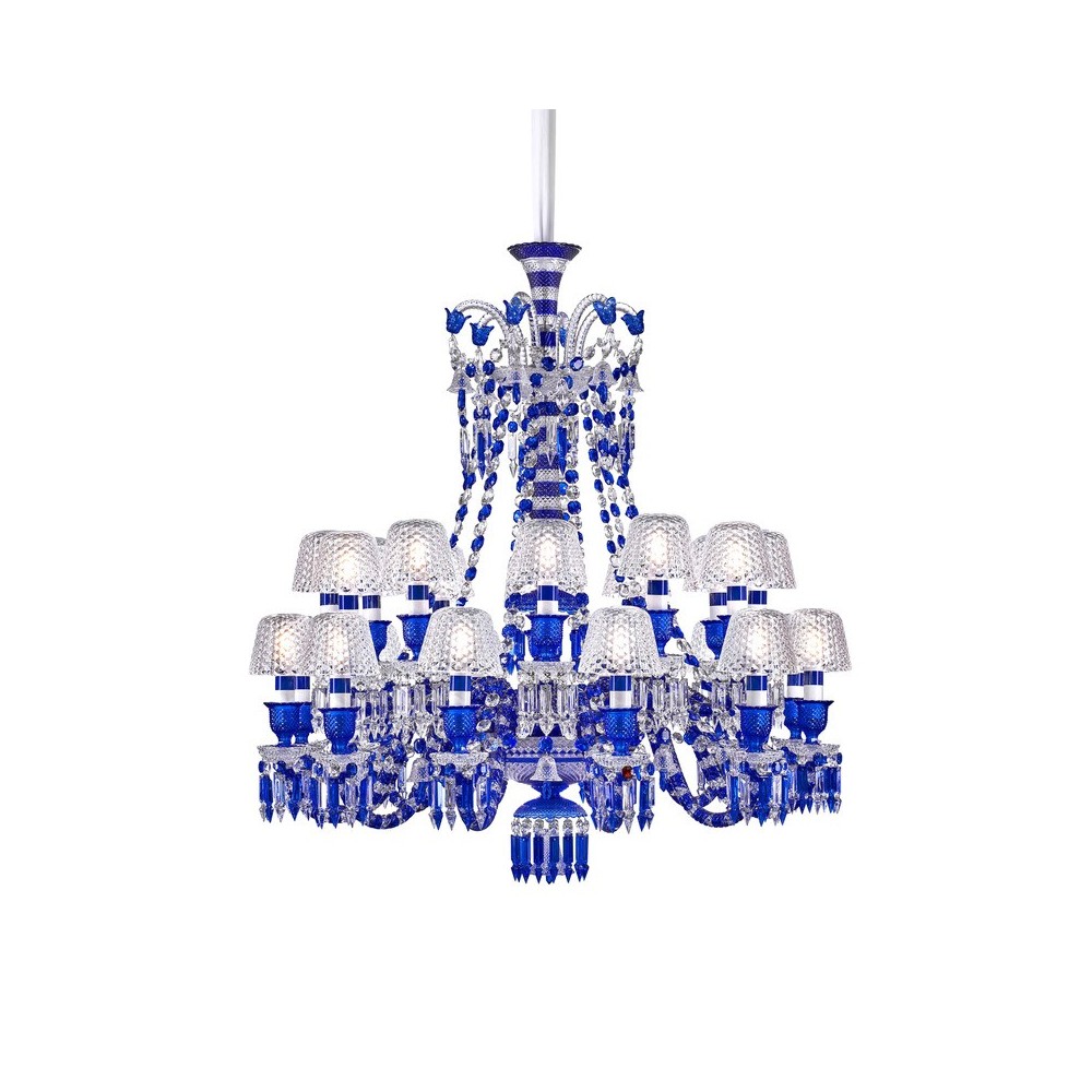 Lampadario Zènith Faunacrystopolis Blu (24 Luci) [08b9ee63]