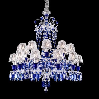 Lampadario Zènith Faunacrystopolis Blu (24 Luci) [08b9ee63]