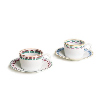 Set 2 tazze da tè e piattino Hermès en Contrepoint [a8627080]