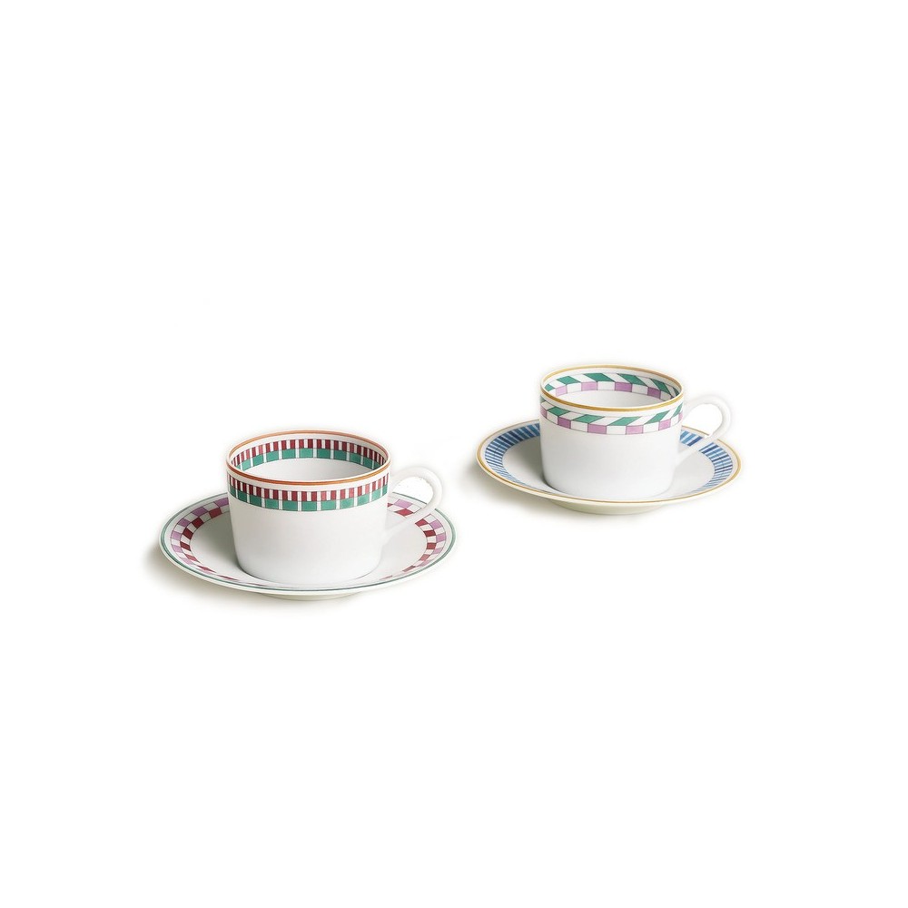Set 2 tazze da tè e piattino Hermès en Contrepoint [a8627080]