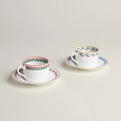 Set 2 tazze da tè e piattino Hermès en Contrepoint [7144338d]
