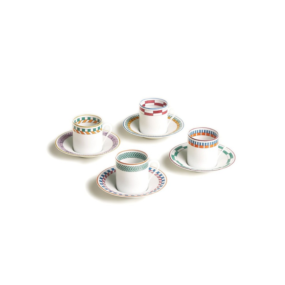 Set 4 tazze caffè piattino Hermès en Contrepoint [9c59f4d9]