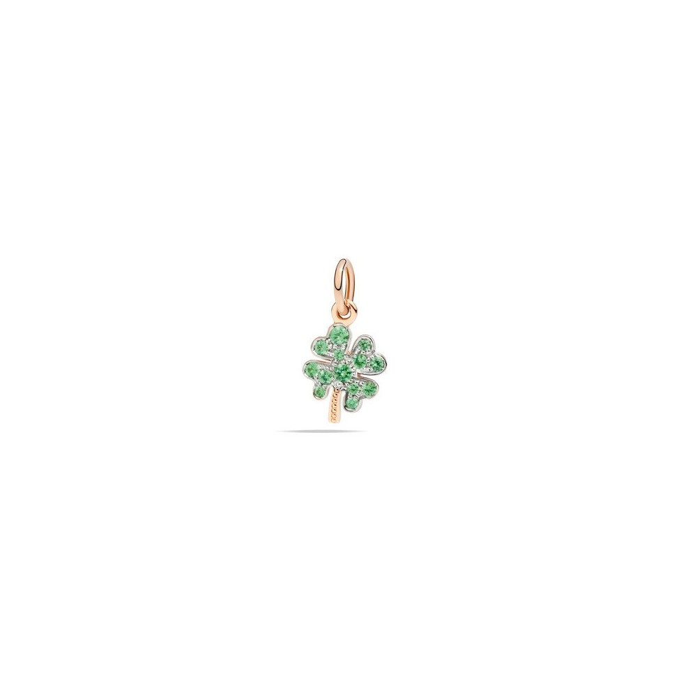Ciondolo Quadrifoglio oro rosa & Tsavoriti [ba7496f7]