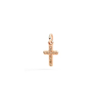 Ciondolo Croce oro rosa e diamanti [53d66b8a]