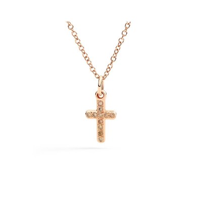 Ciondolo Croce oro rosa e diamanti [8af02887]