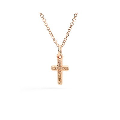 Ciondolo Croce oro rosa e diamanti [8af02887]
