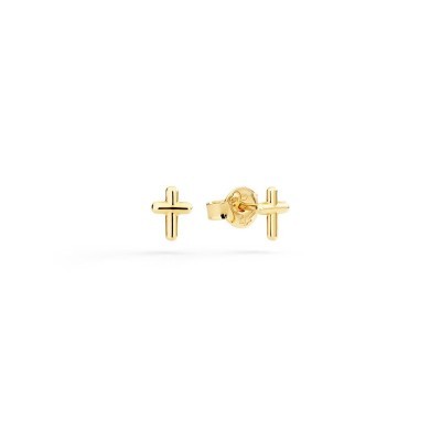 Orecchini mini stud Croce oro giallo [522c4696]