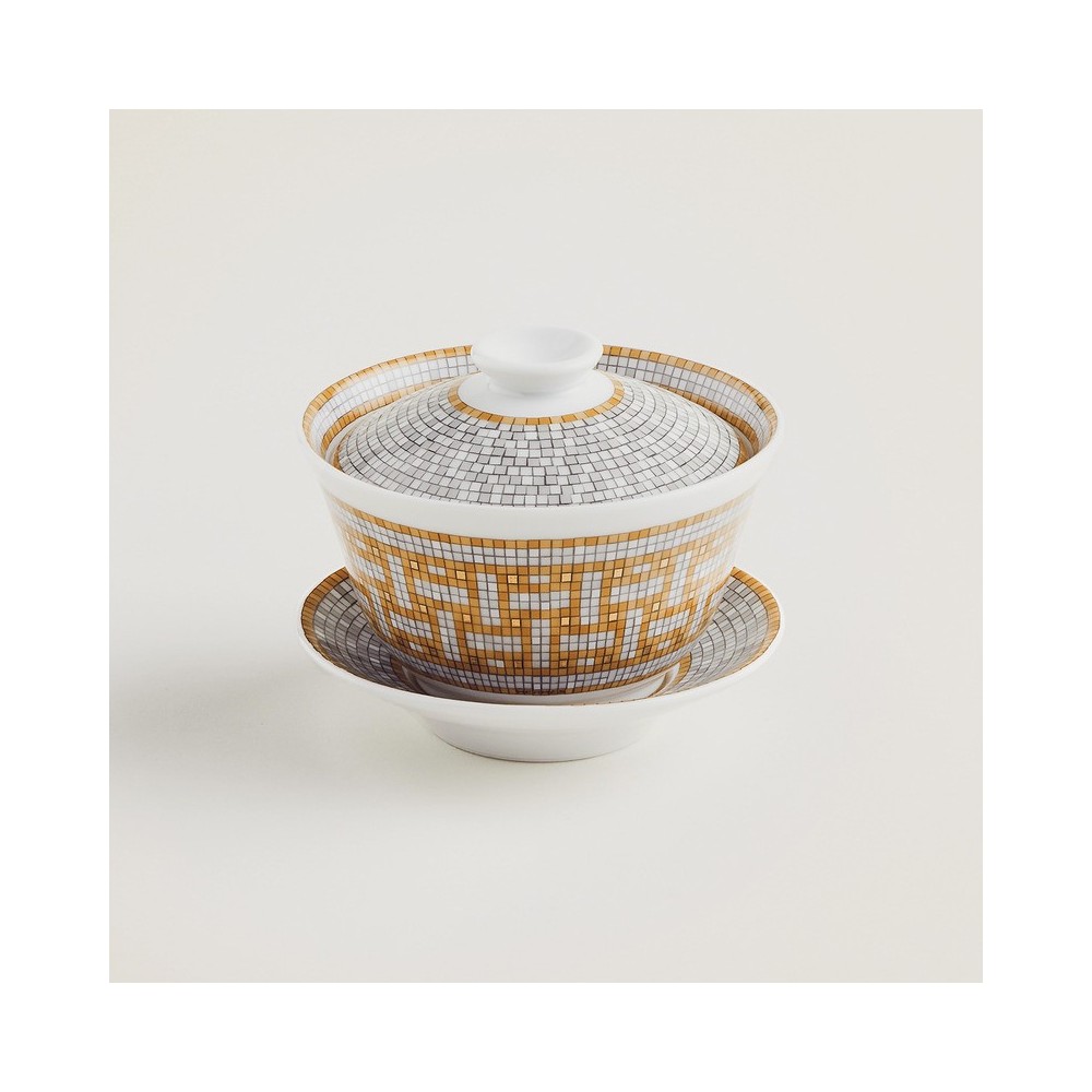 Tazza con coperchio e piattino Mosaïque au 24 oro [a3a4cd74]