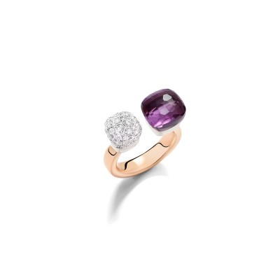 Anello Nudo Ametista e diamanti bianchi [a59df8b6]