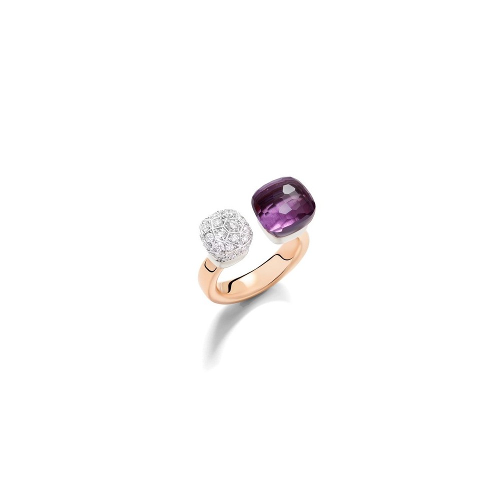 Anello Nudo Ametista e diamanti bianchi [a59df8b6]