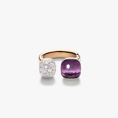 Anello Nudo Ametista e diamanti bianchi [cef63da1]