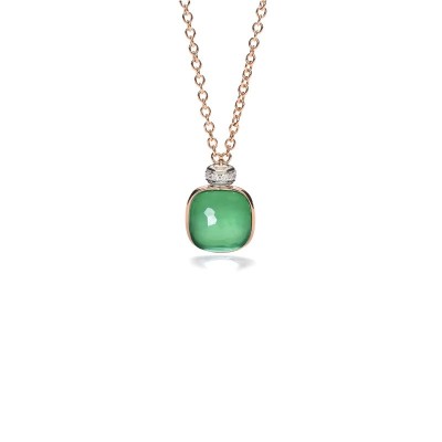 Collana con pendente Nudo Prasioliti Agata verde [159f8cf0]
