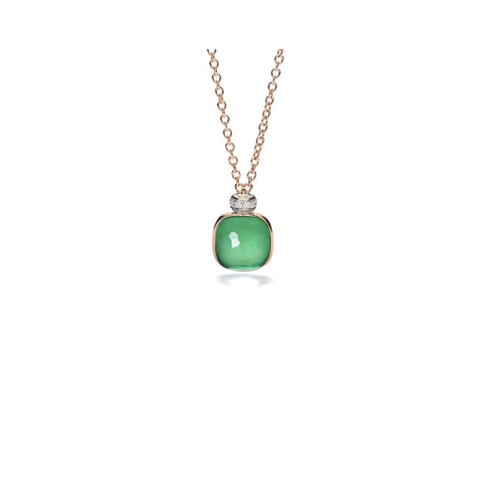 Collana con pendente Nudo Prasioliti Agata verde [159f8cf0]