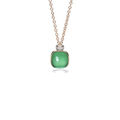 Collana con pendente Nudo Prasioliti Agata verde [159f8cf0]