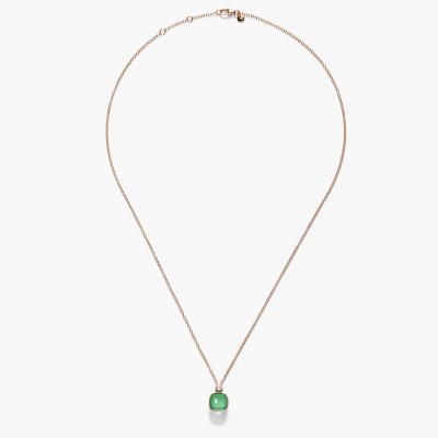 Collana con pendente Nudo Prasioliti Agata verde [7ba40ef9]