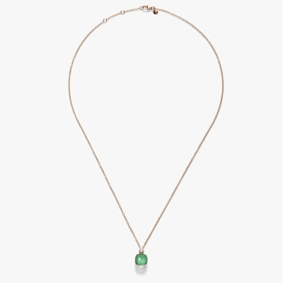 Collana con pendente Nudo Prasioliti Agata verde [7ba40ef9]