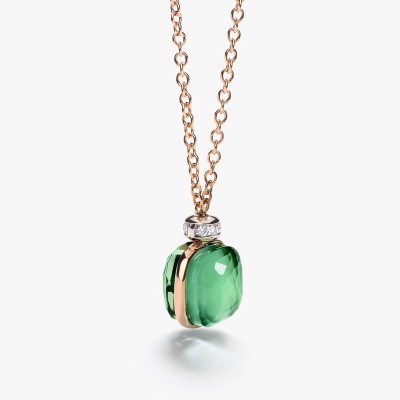 Collana con pendente Nudo Prasioliti Agata verde [7ef449e7]