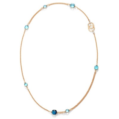 Collana Nudo oro diamanti e topazi [f4861b08]