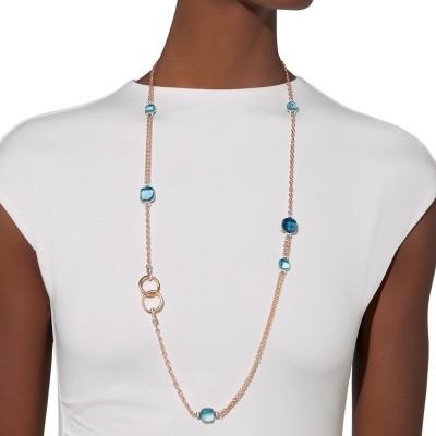 Collana Nudo oro diamanti e topazi [f4861b08]