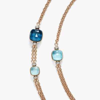 Collana Nudo oro diamanti e topazi [9abd9901]