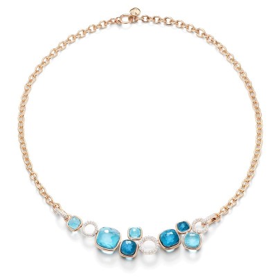 Collana Nudo oro diamanti e topazi [6479621d]