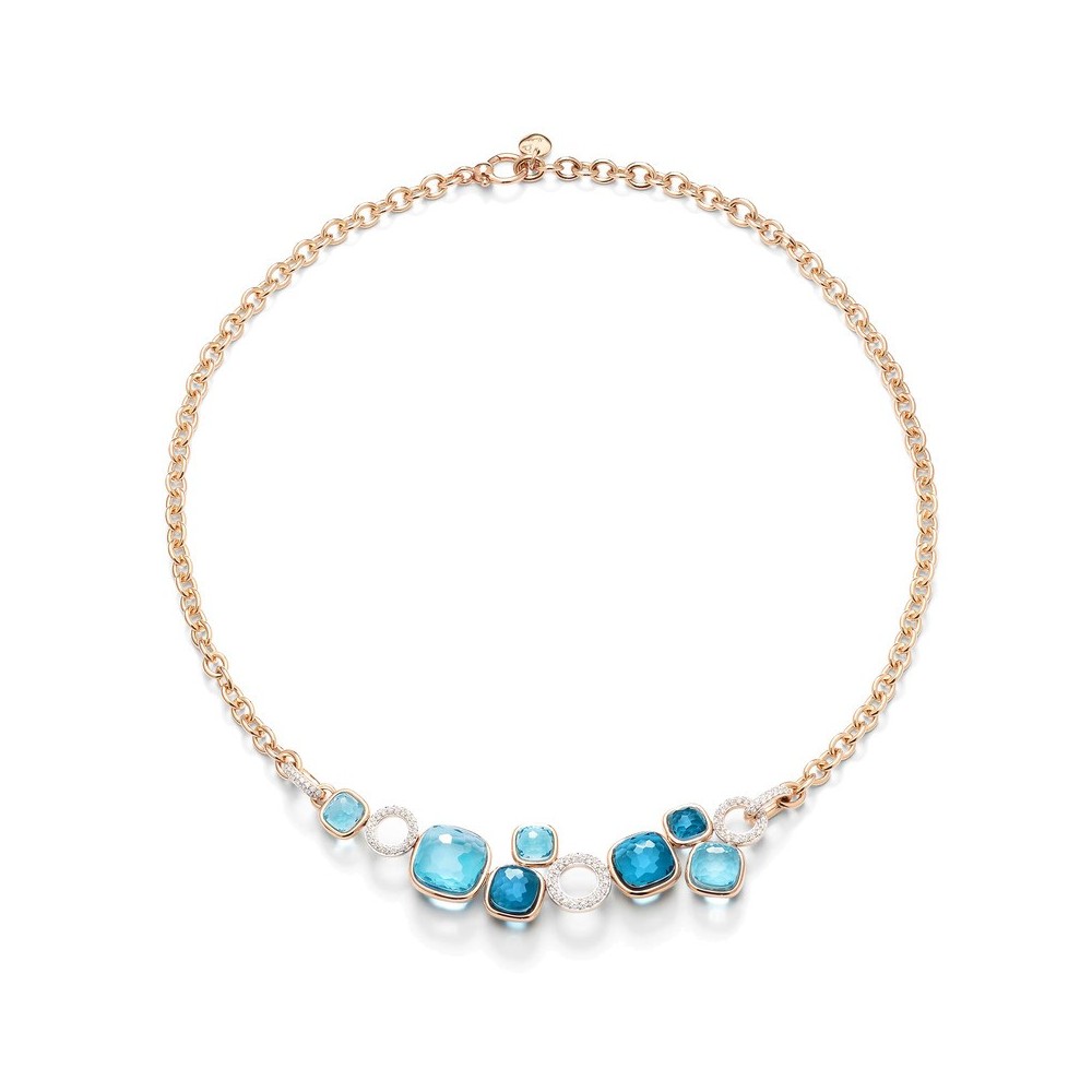 Collana Nudo oro diamanti e topazi [6479621d]