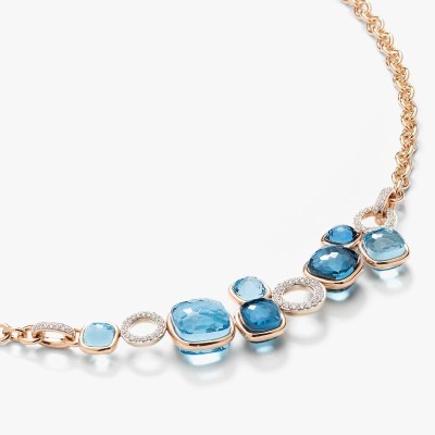 Collana Nudo oro diamanti e topazi [0a42e014]