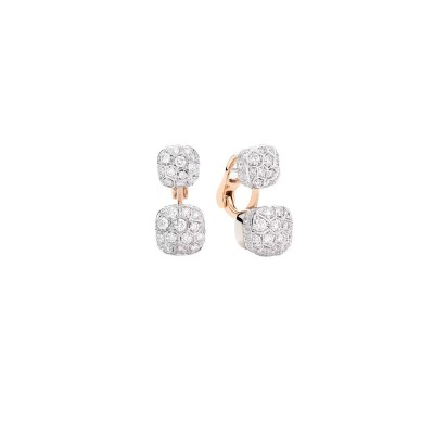 Orecchini Nudo oro rosa bianco e diamanti [b105cb05]