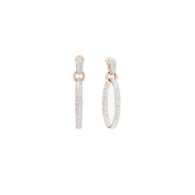 Orecchini Iconica oro rosa 18kt e diamanti bianchi [38ad1d11]