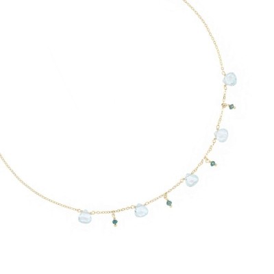 Girocollo 18kt Drops Topazio e Diamanti verdi [0619a4ae]
