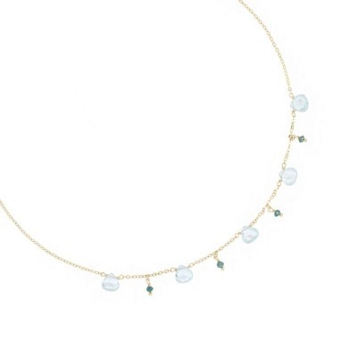 Girocollo 18kt Drops Topazio e Diamanti verdi [0619a4ae]