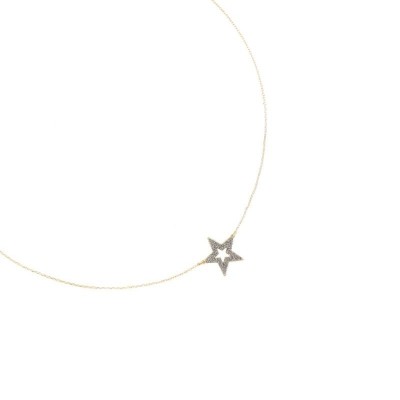 Girocollo 18kt Stella traforata Polvere cromo [4d30901e]