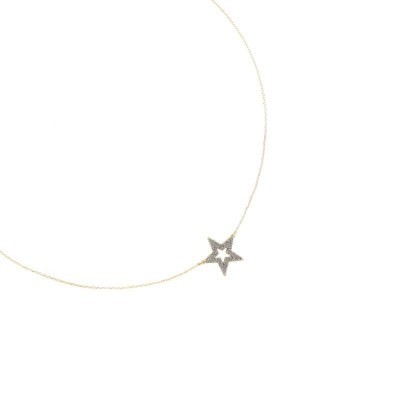 Girocollo 18kt Stella traforata Polvere cromo [4d30901e]