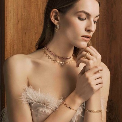 Collana con Frange di Tormalina e Spinello [647d6572]