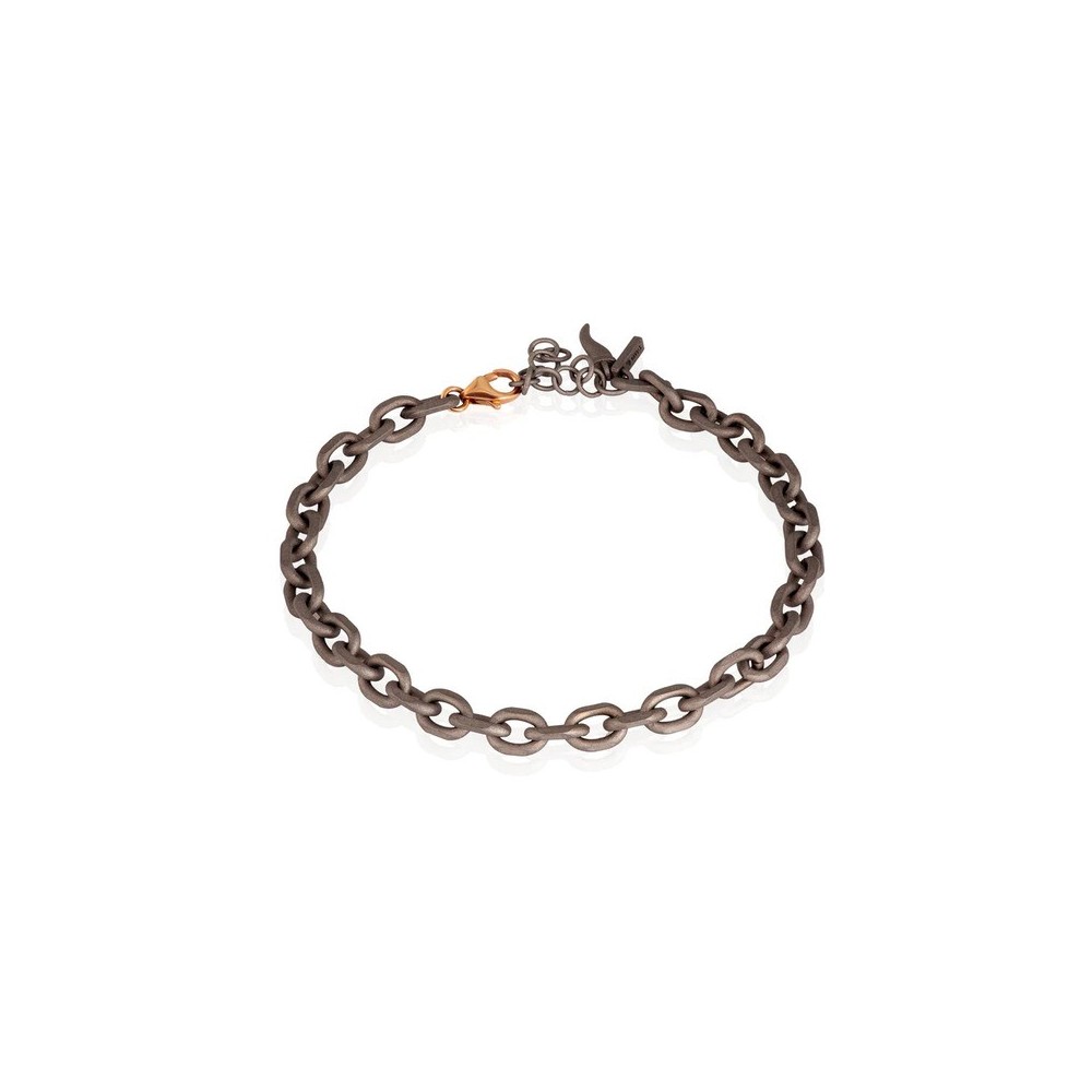 Bracciale catena in Titanio e Oro rosso 9kt [86c55b4e]