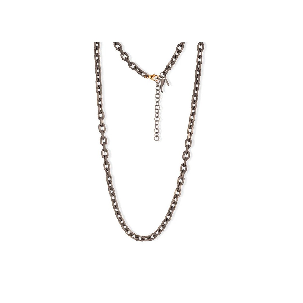Collana catena Titanio chiusura Oro rosso 9kt [daee578d]