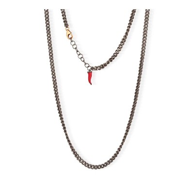 Collana Groumette Titanio Oro rosso 9kt e Cornetto [be805221]