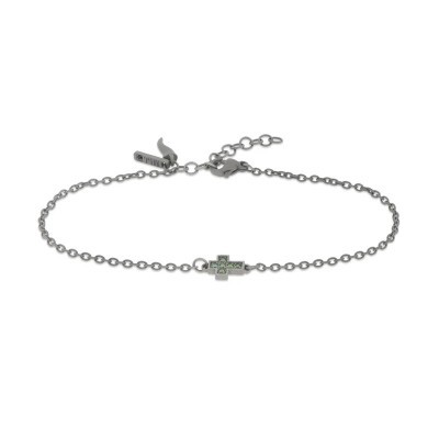 Bracciale Titanio Croce Diamanti verdi [0bc9cb65]