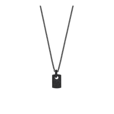 Collana Titanio nero Targhetta Diamanti Black [3cf59e5a]