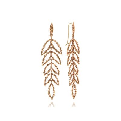 Orecchini Heliconia Ottone Miele [ca49625c]