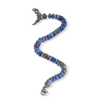 Bracciale Sfere Titanio Sodalite e Zaffiri blu [e3a98d3d]