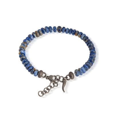 Bracciale Sfere Titanio Sodalite e Zaffiri blu [8d920f34]