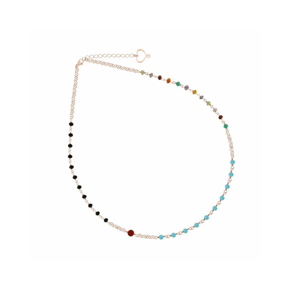 Rosario con Spinello nero, Turchesi e Pietre color [9f60491c]