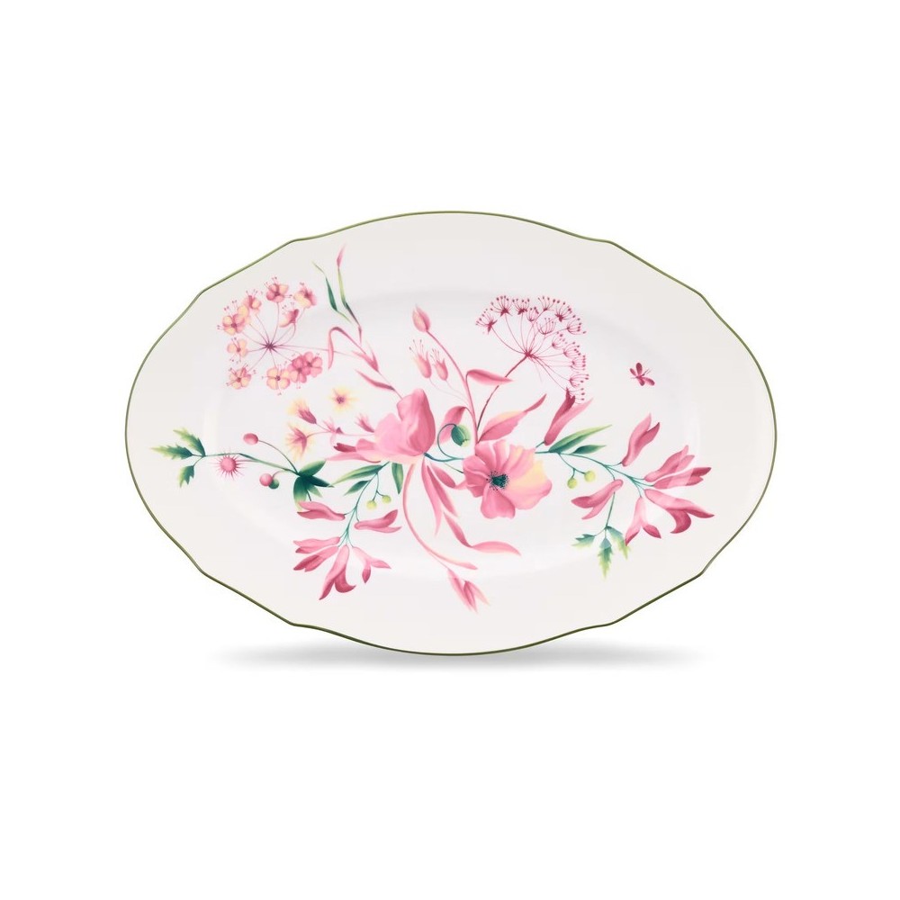 Vassoio ovale cm 37 Florenza Malva Fondo Bianco [e73dd54e]