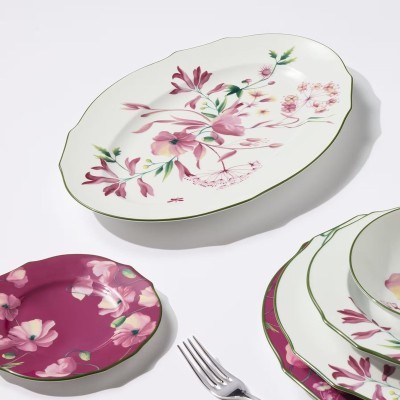 Vassoio ovale cm 37 Florenza Malva Fondo Bianco [89065747]