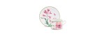 Set 2 Tazze Tè con piattino Malva Fondo Bianco [2d1430c2]