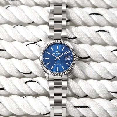 Orologio Philip Watch Caribe Urban Auto 39mm Blu [2f9897db]