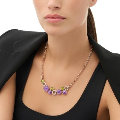 Collana Nudo oro diamanti ametiste e peridoti [5d0a59fa]